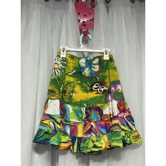 Jams World XS Skirt Mai Tai Hawaiian Vibrant Artsy Colorful Tropical VTG Boho - Picture 5 of 7